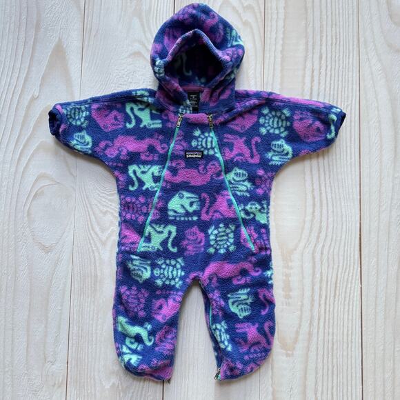 VTG Patagonia Baby Size 12-16lbs Synchilla Aztec Bunting Fleece Made in USA RARE - Picture 1 of 8